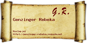 Genzinger Rebeka névjegykártya